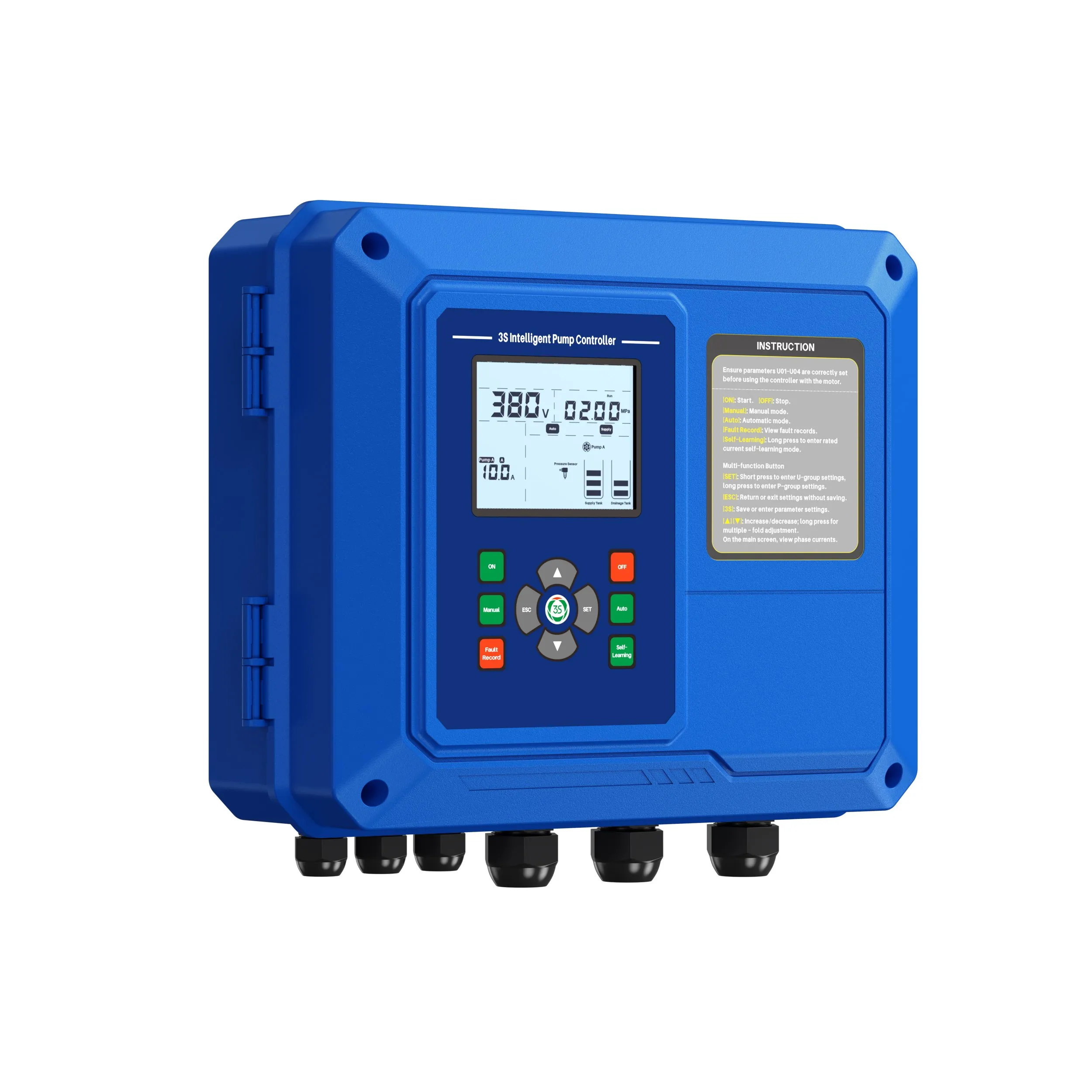 Three Phase Pump Controller,Industrial Booster Pump Control,ABS Plastic Pump Starter