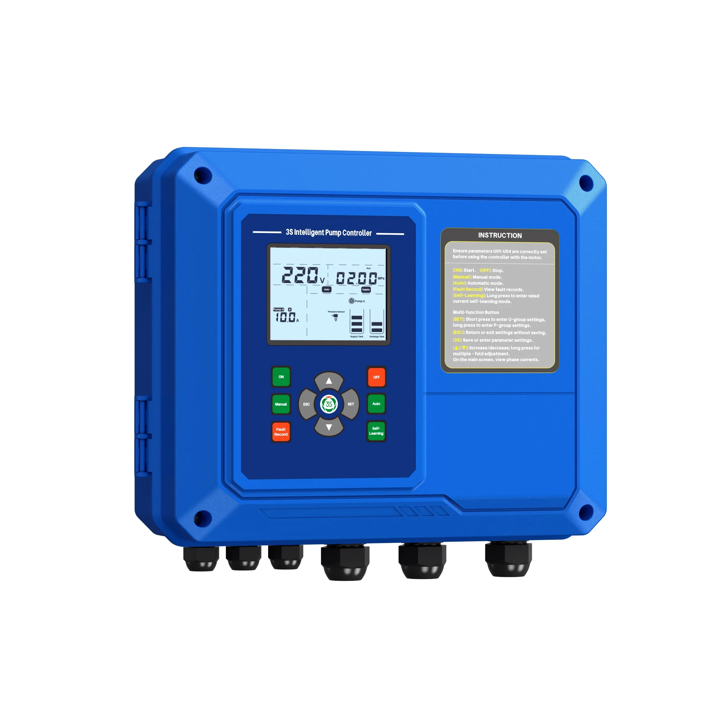 Domestic Water Booster Controller,Circulation Pump Control Panel,Deep Well Pump Control Starter,Single Phase Pump Protector