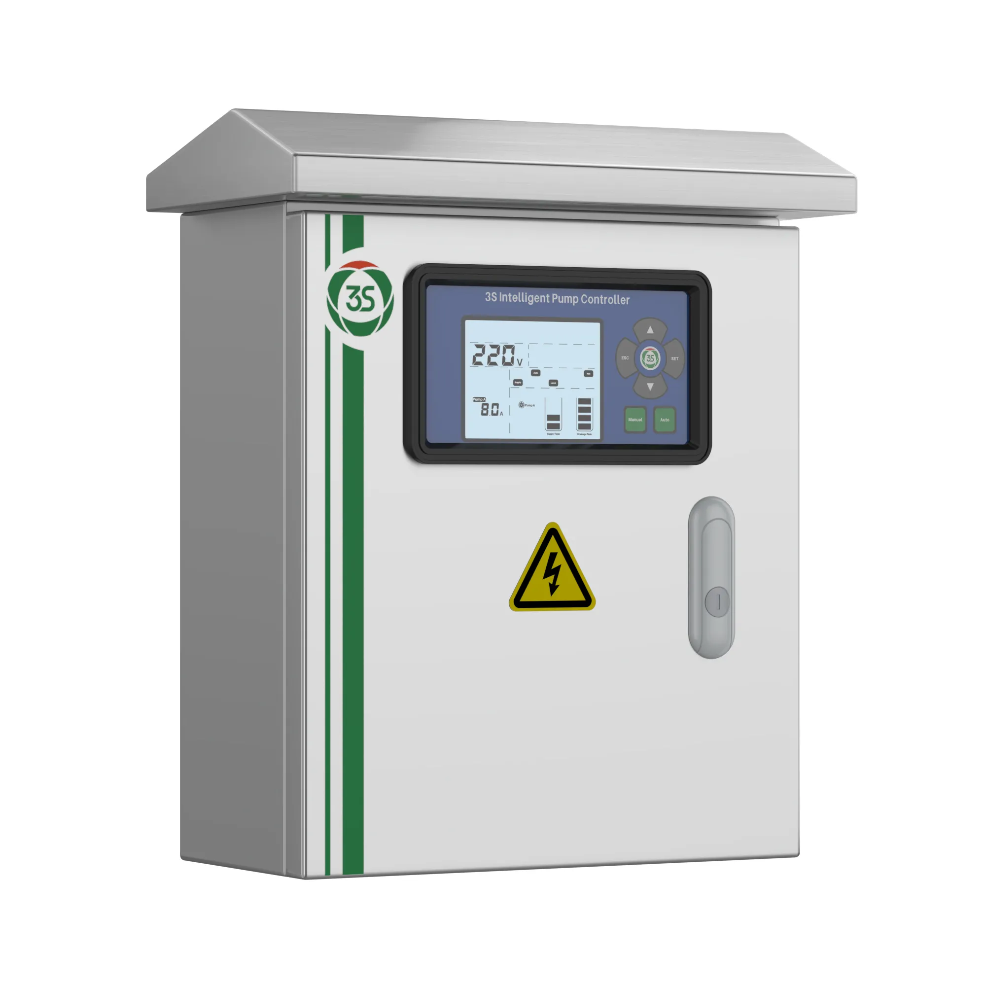 Single Phase Pump Controller,Stainless Steel Pump Control Box,Agricultural Irrigation Controller,IP55 Waterproof Starter