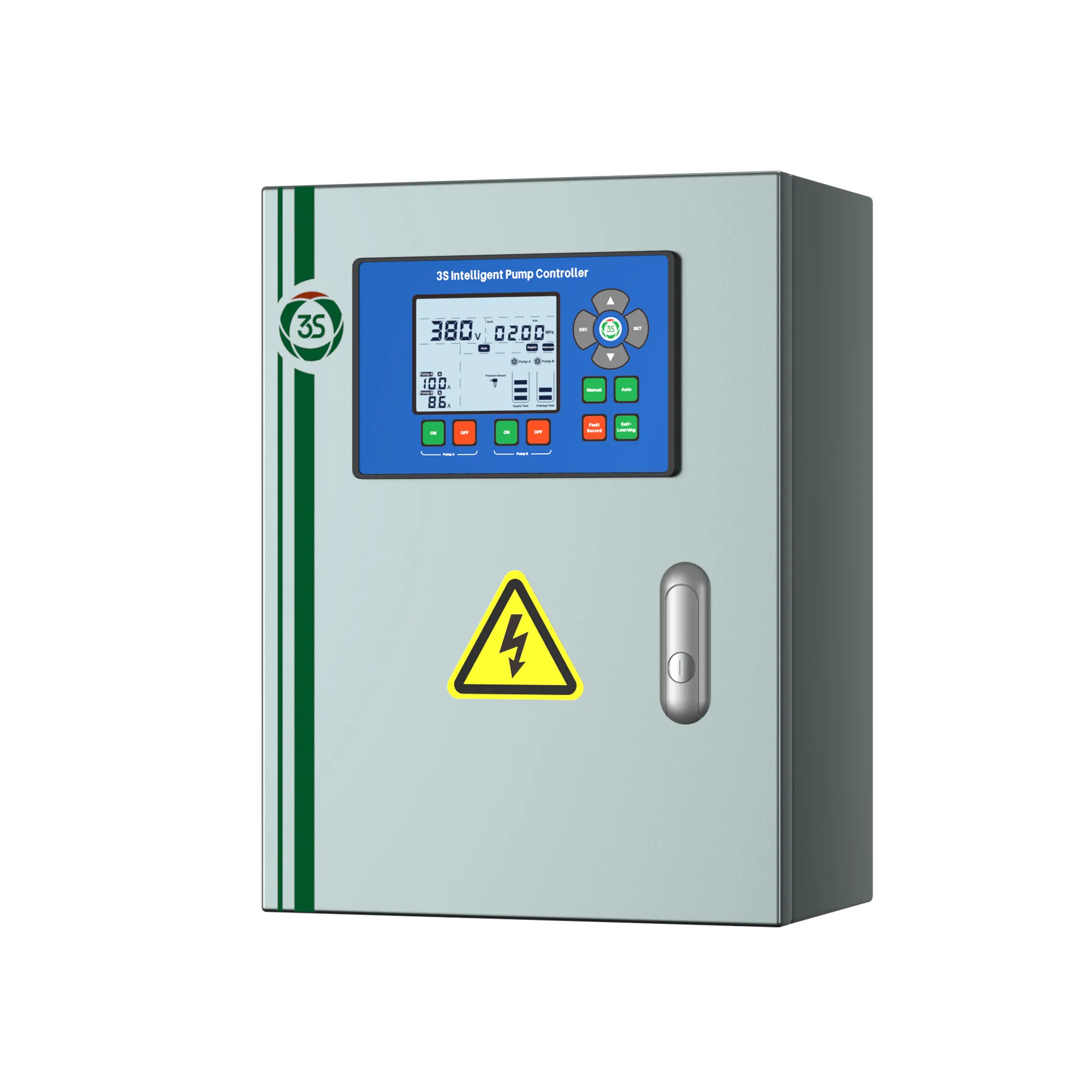 duplex pump starter,iron enclosure control box,3 phase water pump controller,Modbus RTU pump controller