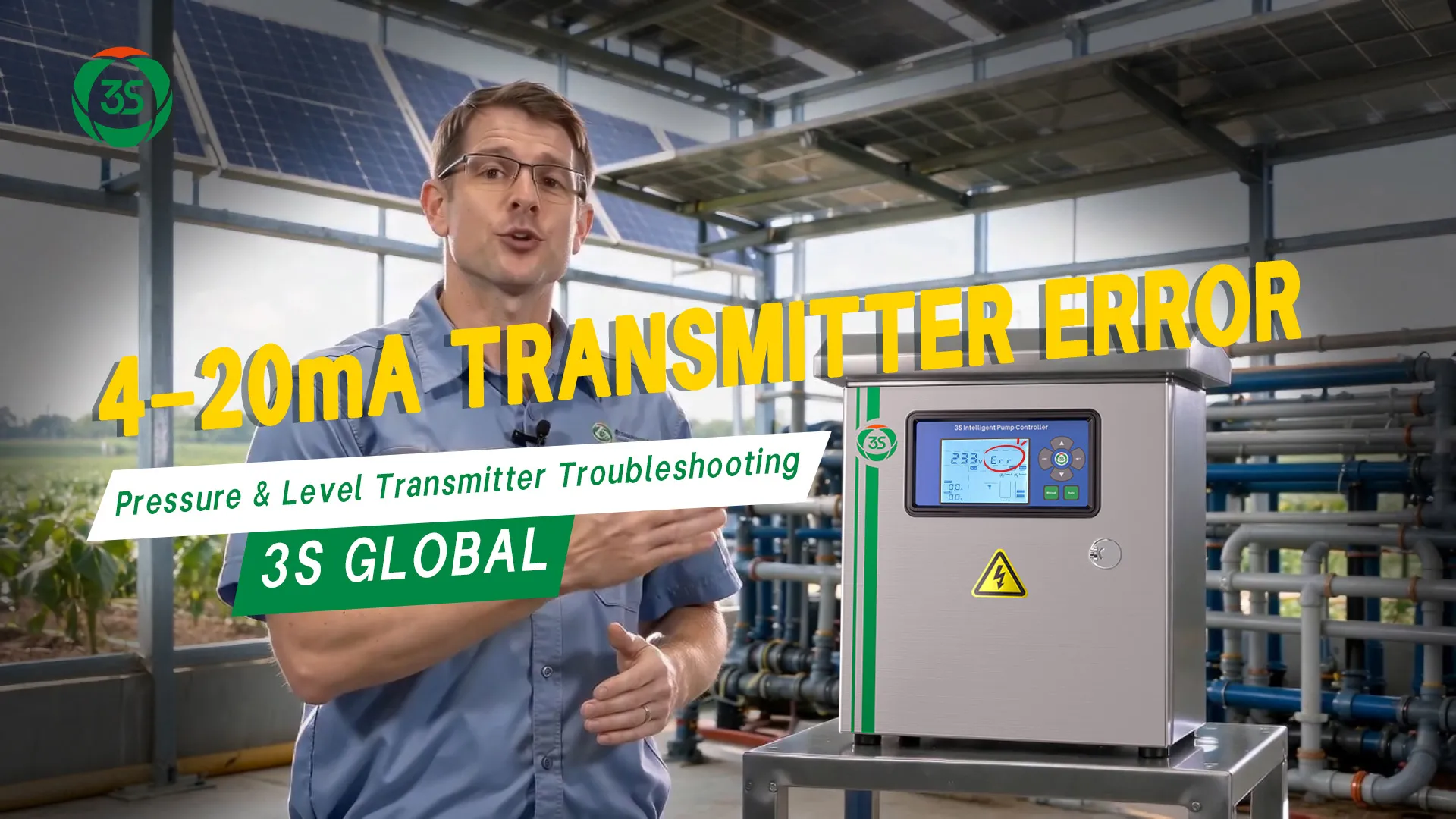 pressure transmitter troubleshooting,level transmitter fault,4-20mA error,pump controller fault