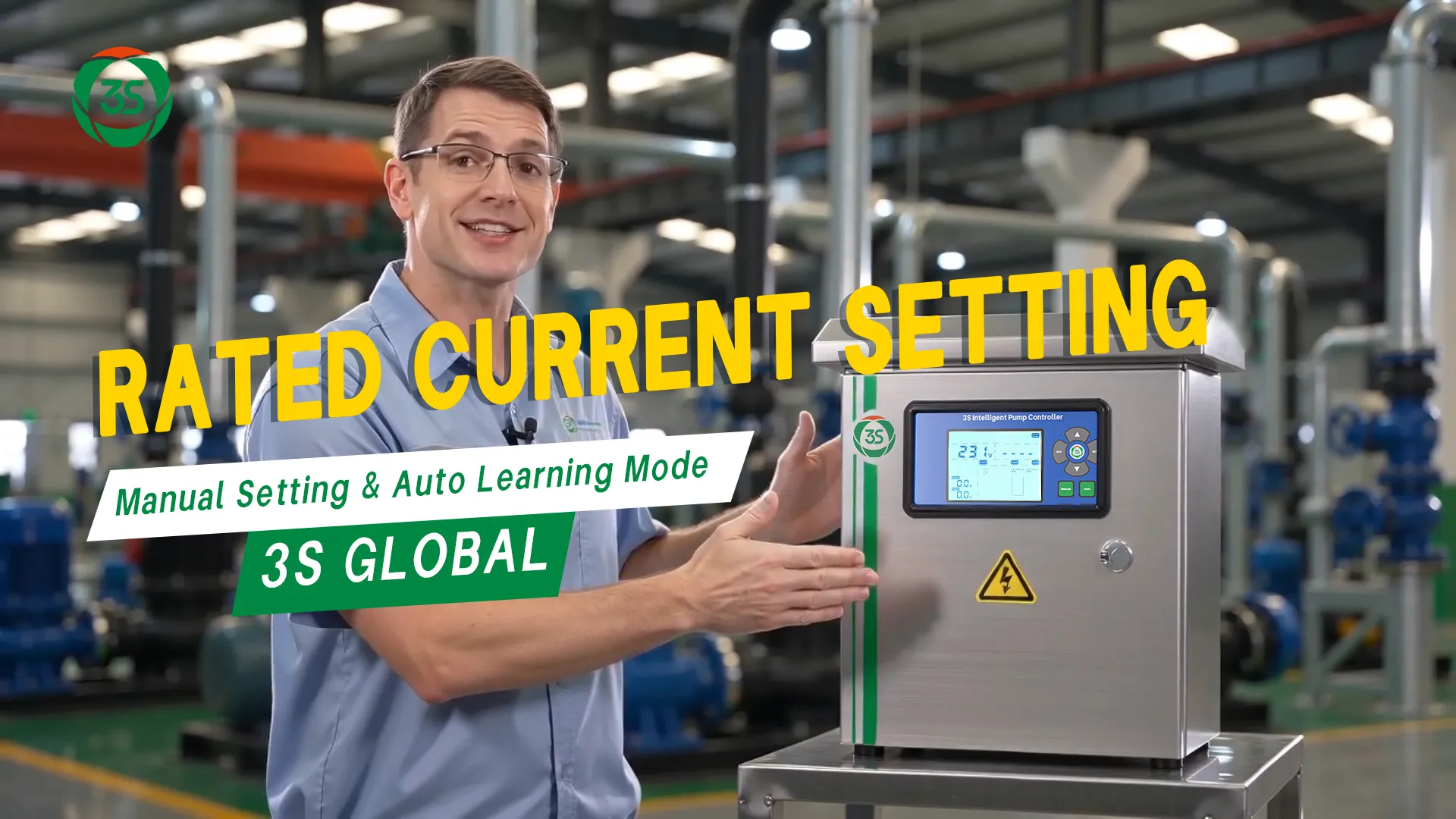 pump controller rated current setting,auto current learning for motor,overload protection control